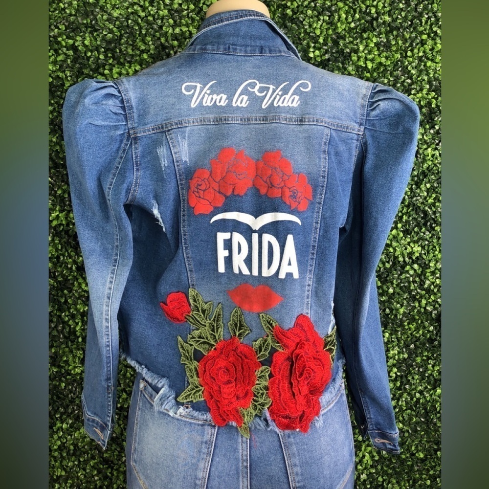 Viva la vida frida‎ denim jacket custom